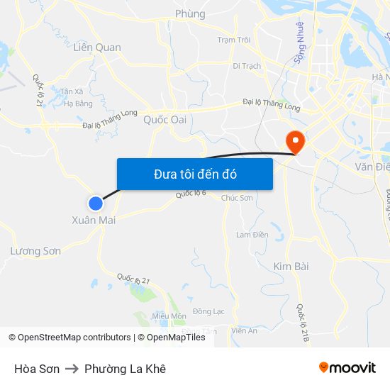 Hòa Sơn to Phường La Khê map
