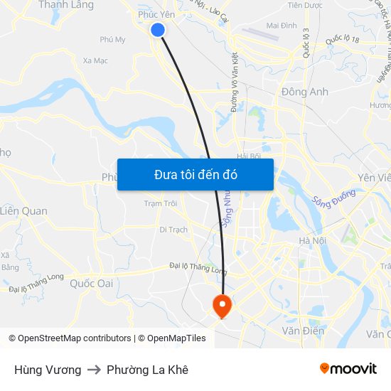 Hùng Vương to Phường La Khê map