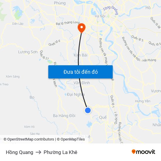 Hồng Quang to Phường La Khê map