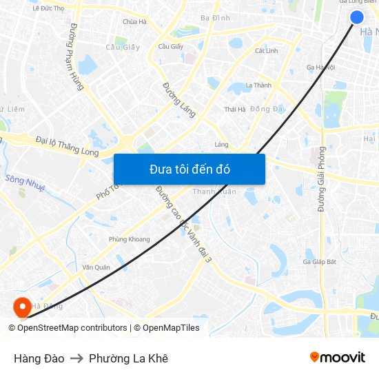 Hàng Đào to Phường La Khê map