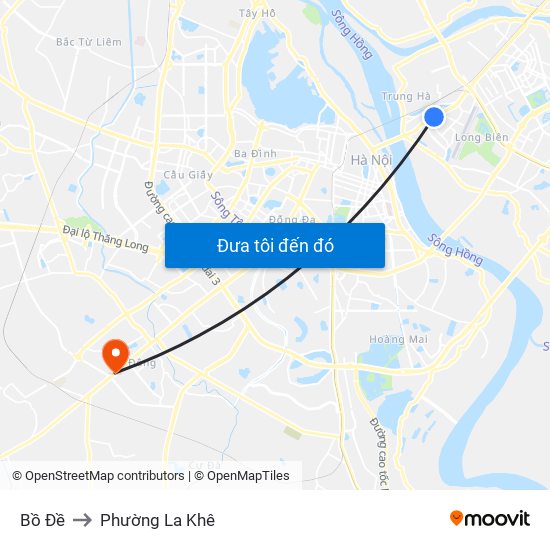 Bồ Đề to Phường La Khê map