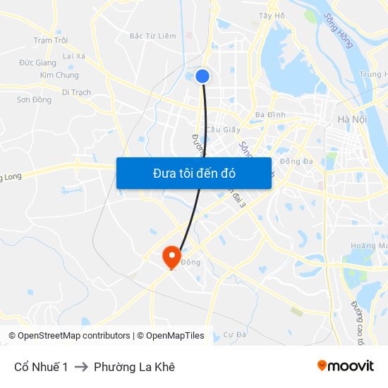 Cổ Nhuế 1 to Phường La Khê map