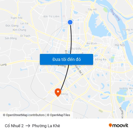 Cổ Nhuế 2 to Phường La Khê map