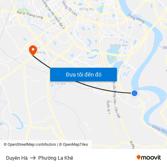 Duyên Hà to Phường La Khê map