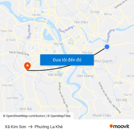 Xã Kim Sơn to Phường La Khê map