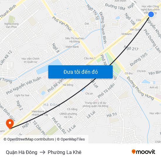 Quận Hà Đông to Phường La Khê map