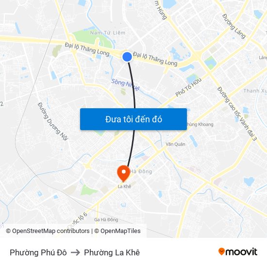 Phường Phú Đô to Phường La Khê map