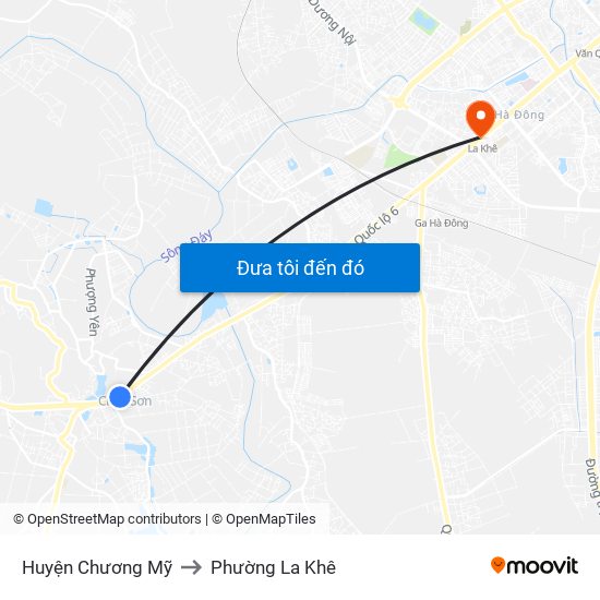 Huyện Chương Mỹ to Phường La Khê map