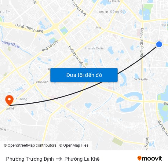 Phường Trương Định to Phường La Khê map