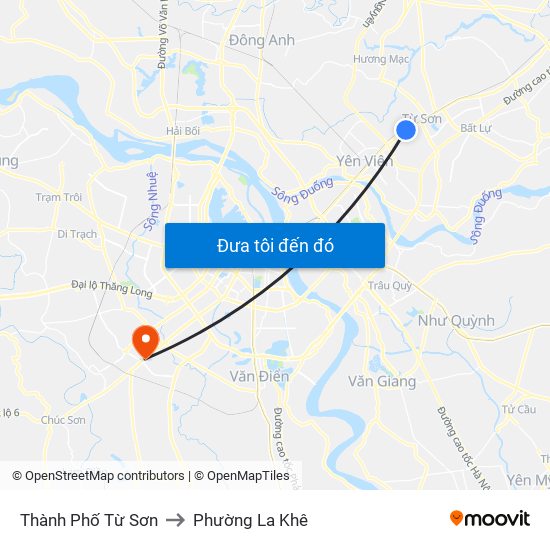 Thành Phố Từ Sơn to Phường La Khê map