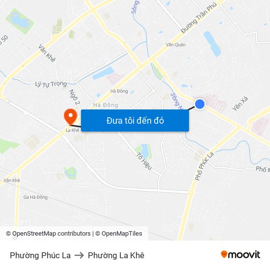 Phường Phúc La to Phường La Khê map