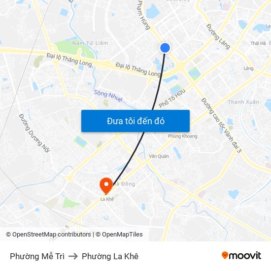 Phường Mễ Trì to Phường La Khê map