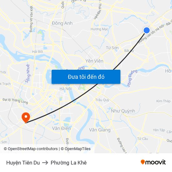 Huyện Tiên Du to Phường La Khê map