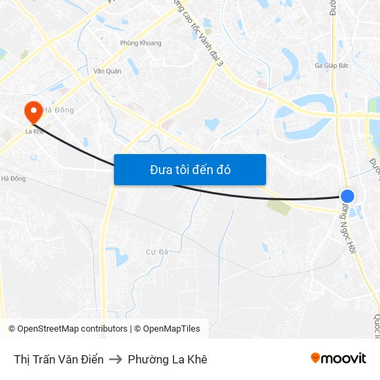 Thị Trấn Văn Điển to Phường La Khê map