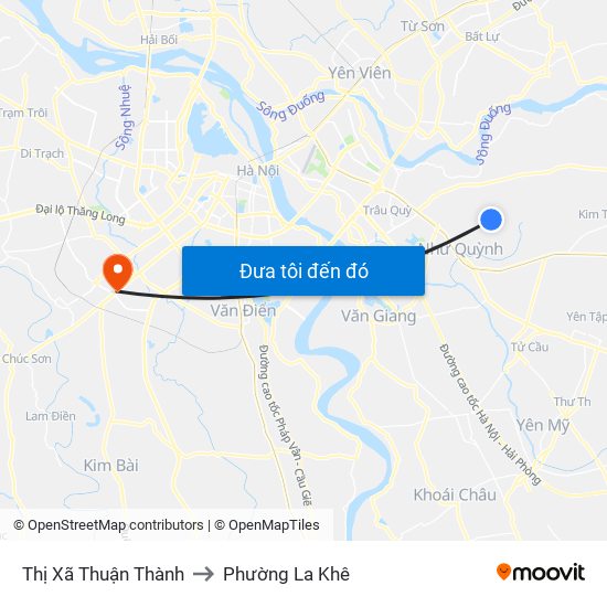 Thị Xã Thuận Thành to Phường La Khê map