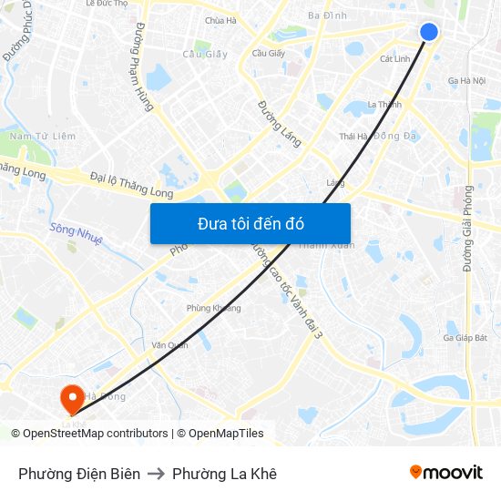 Phường Điện Biên to Phường La Khê map
