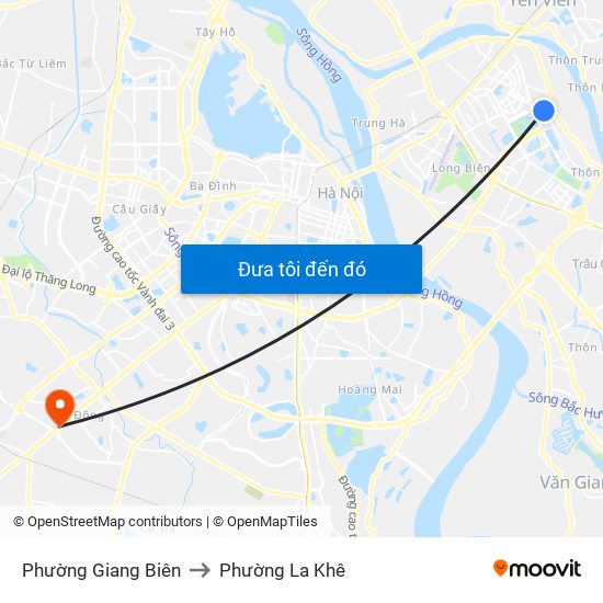 Phường Giang Biên to Phường La Khê map