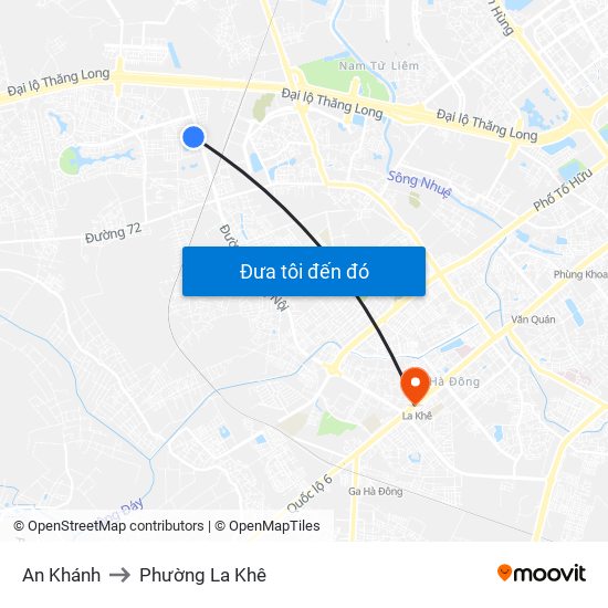 An Khánh to Phường La Khê map
