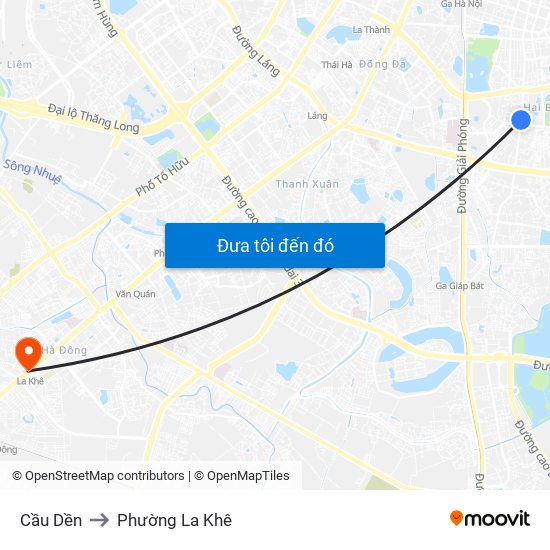 Cầu Dền to Phường La Khê map