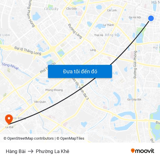 Hàng Bài to Phường La Khê map