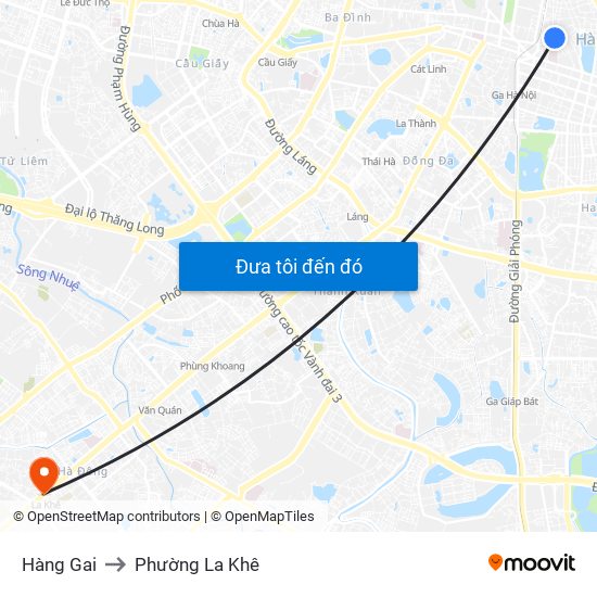 Hàng Gai to Phường La Khê map