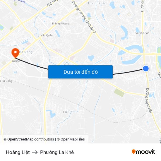 Hoàng Liệt to Phường La Khê map