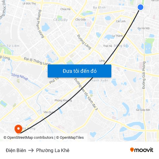 Điện Biên to Phường La Khê map