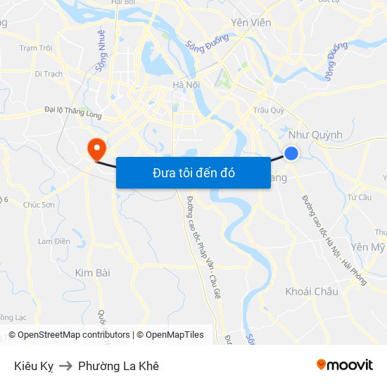 Kiêu Kỵ to Phường La Khê map