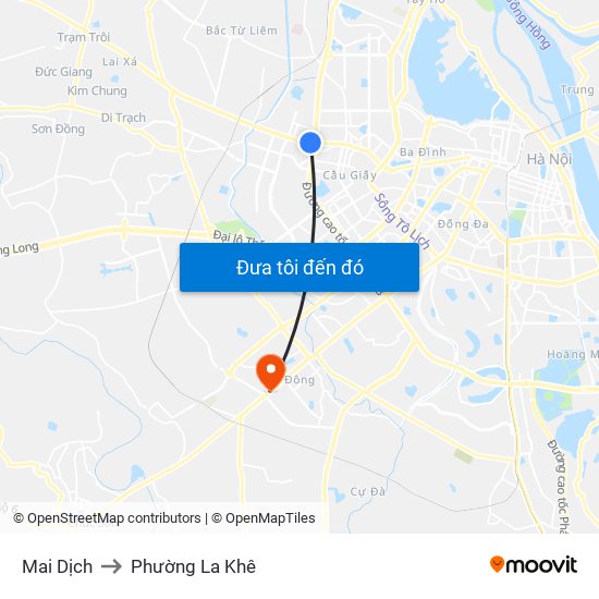 Mai Dịch to Phường La Khê map