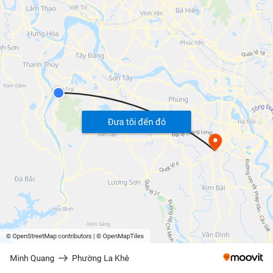 Minh Quang to Phường La Khê map