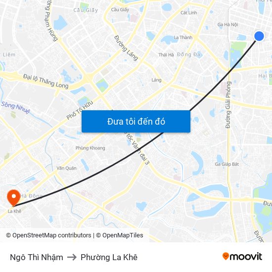Ngô Thì Nhậm to Phường La Khê map