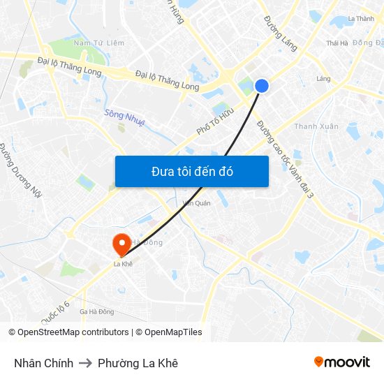 Nhân Chính to Phường La Khê map