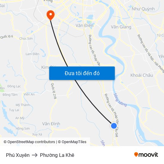 Phú Xuyên to Phường La Khê map