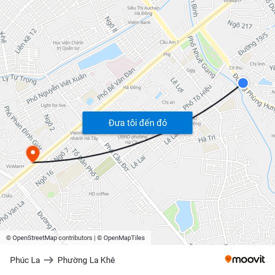 Phúc La to Phường La Khê map