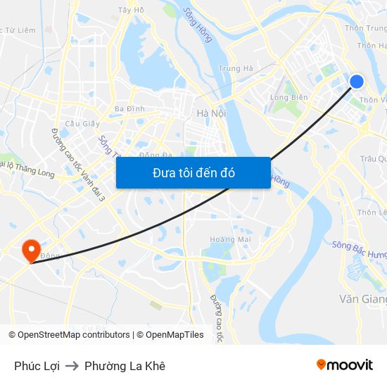 Phúc Lợi to Phường La Khê map