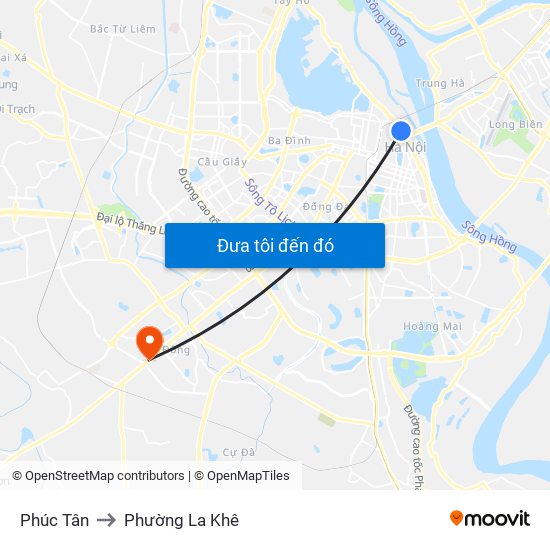 Phúc Tân to Phường La Khê map