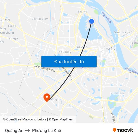 Quảng An to Phường La Khê map