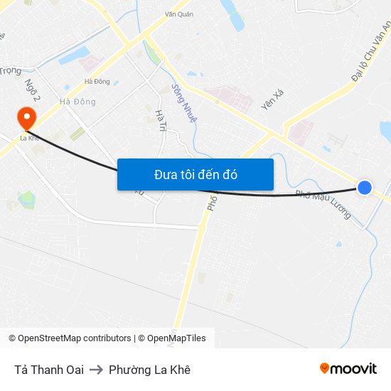 Tả Thanh Oai to Phường La Khê map