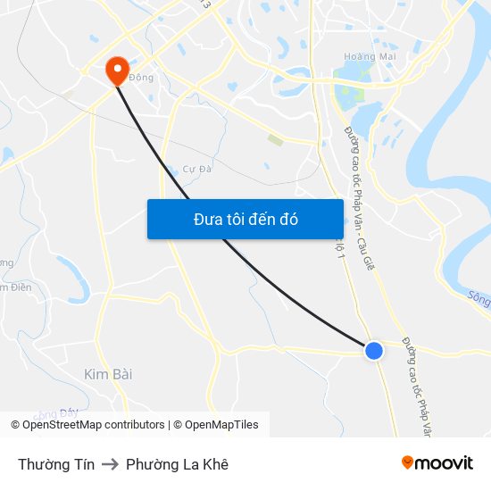 Thường Tín to Phường La Khê map