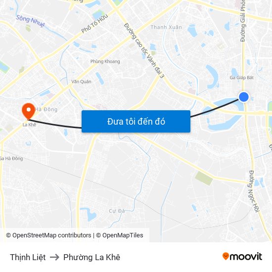 Thịnh Liệt to Phường La Khê map