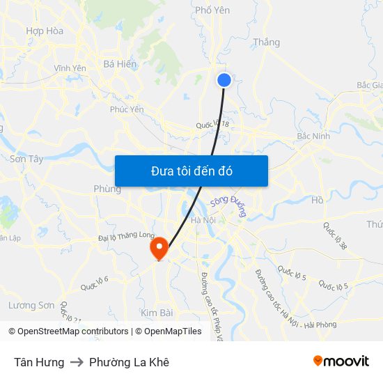 Tân Hưng to Phường La Khê map