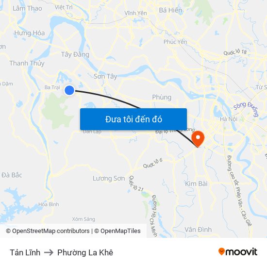 Tản Lĩnh to Phường La Khê map