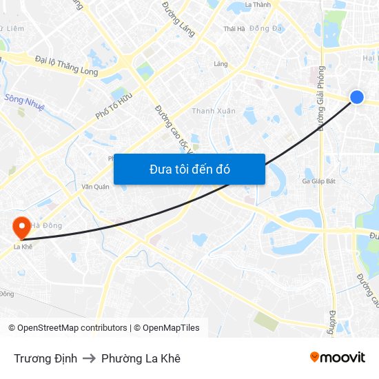 Trương Định to Phường La Khê map