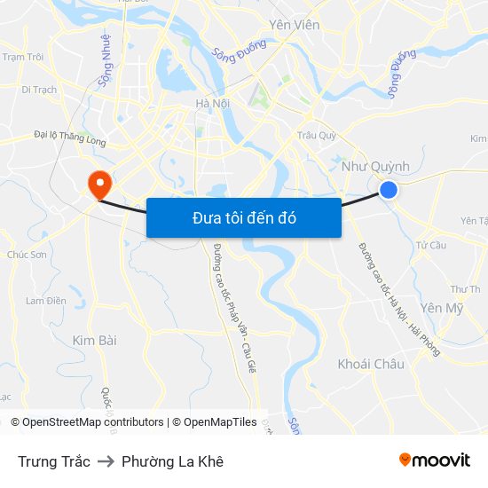 Trưng Trắc to Phường La Khê map