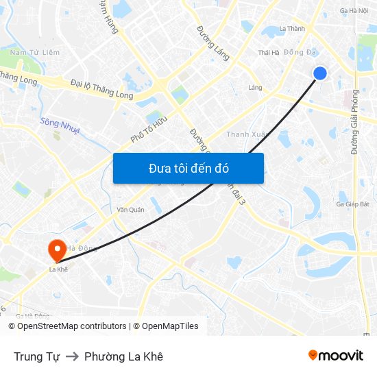 Trung Tự to Phường La Khê map