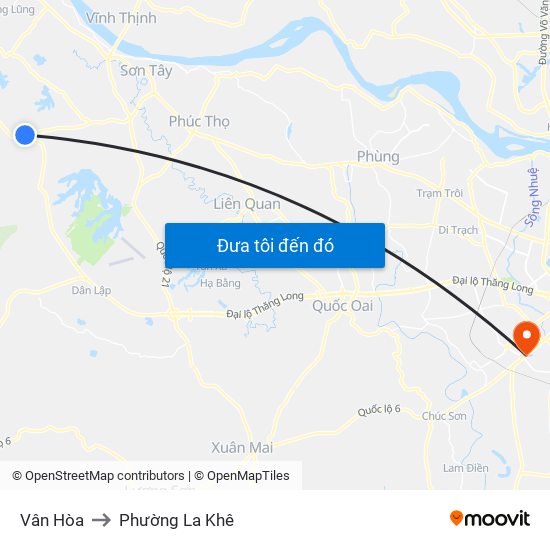 Vân Hòa to Phường La Khê map