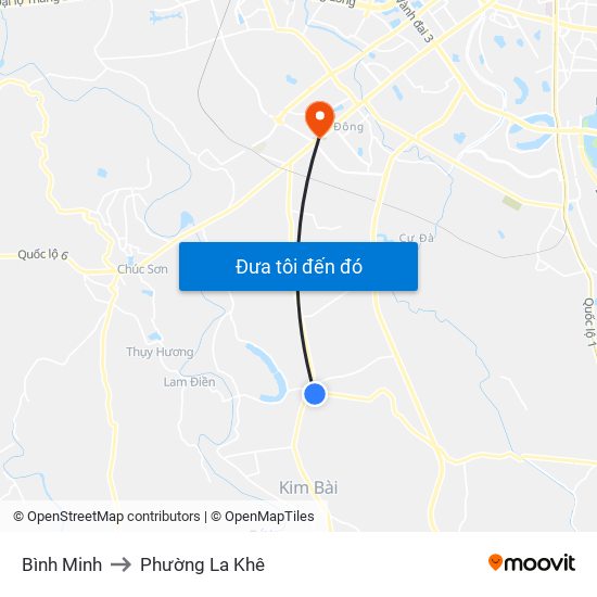 Bình Minh to Phường La Khê map