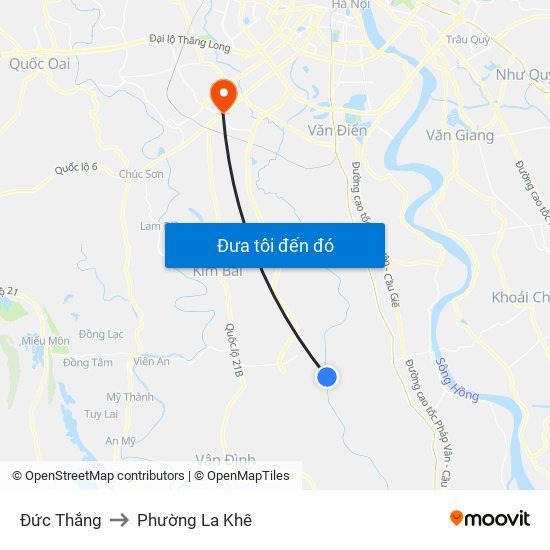 Đức Thắng to Phường La Khê map