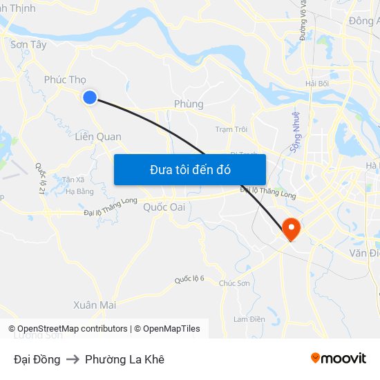 Đại Đồng to Phường La Khê map