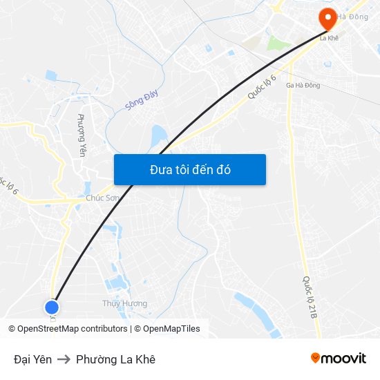 Đại Yên to Phường La Khê map